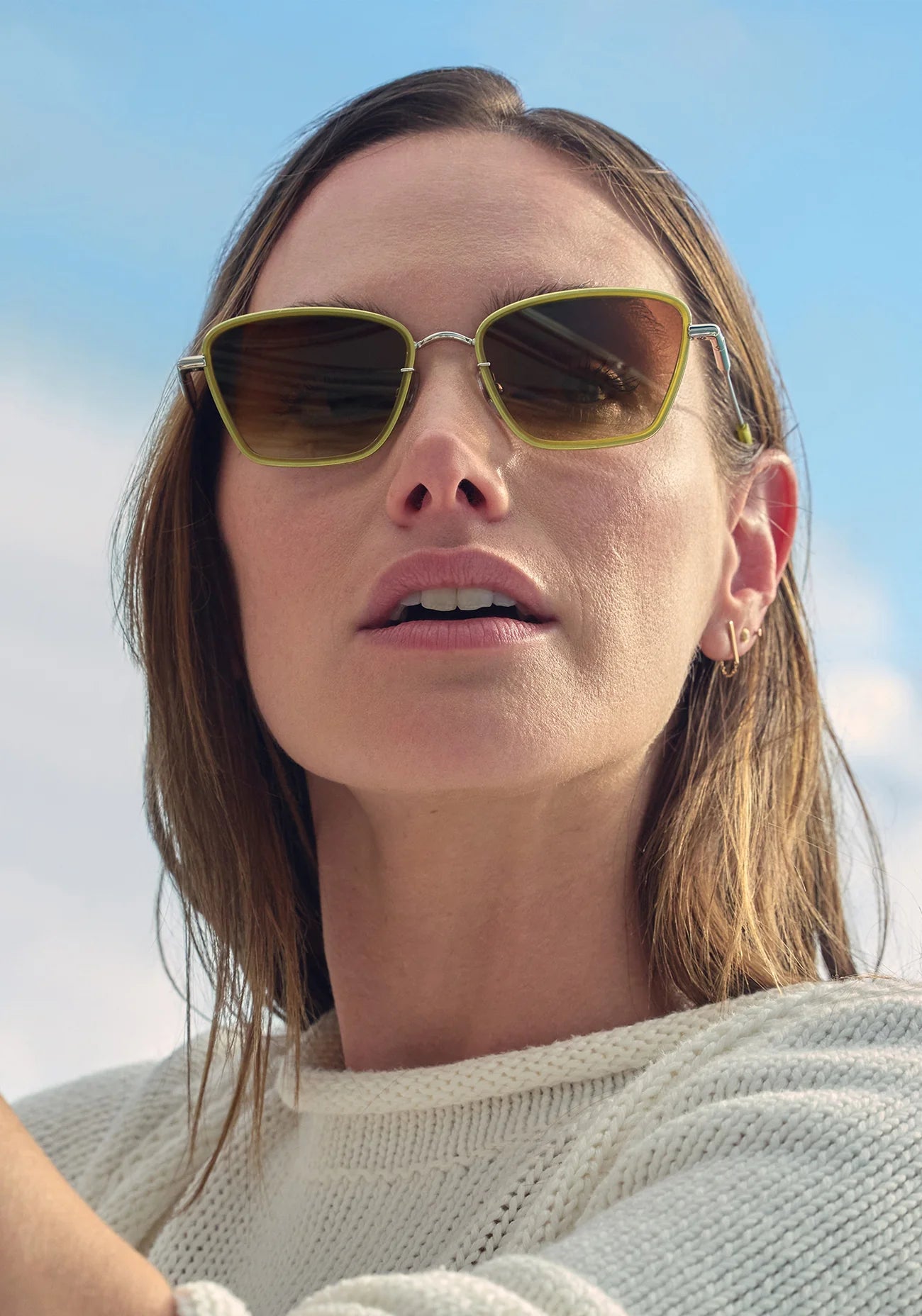 Bella Silver + Chartreuse Sunglass