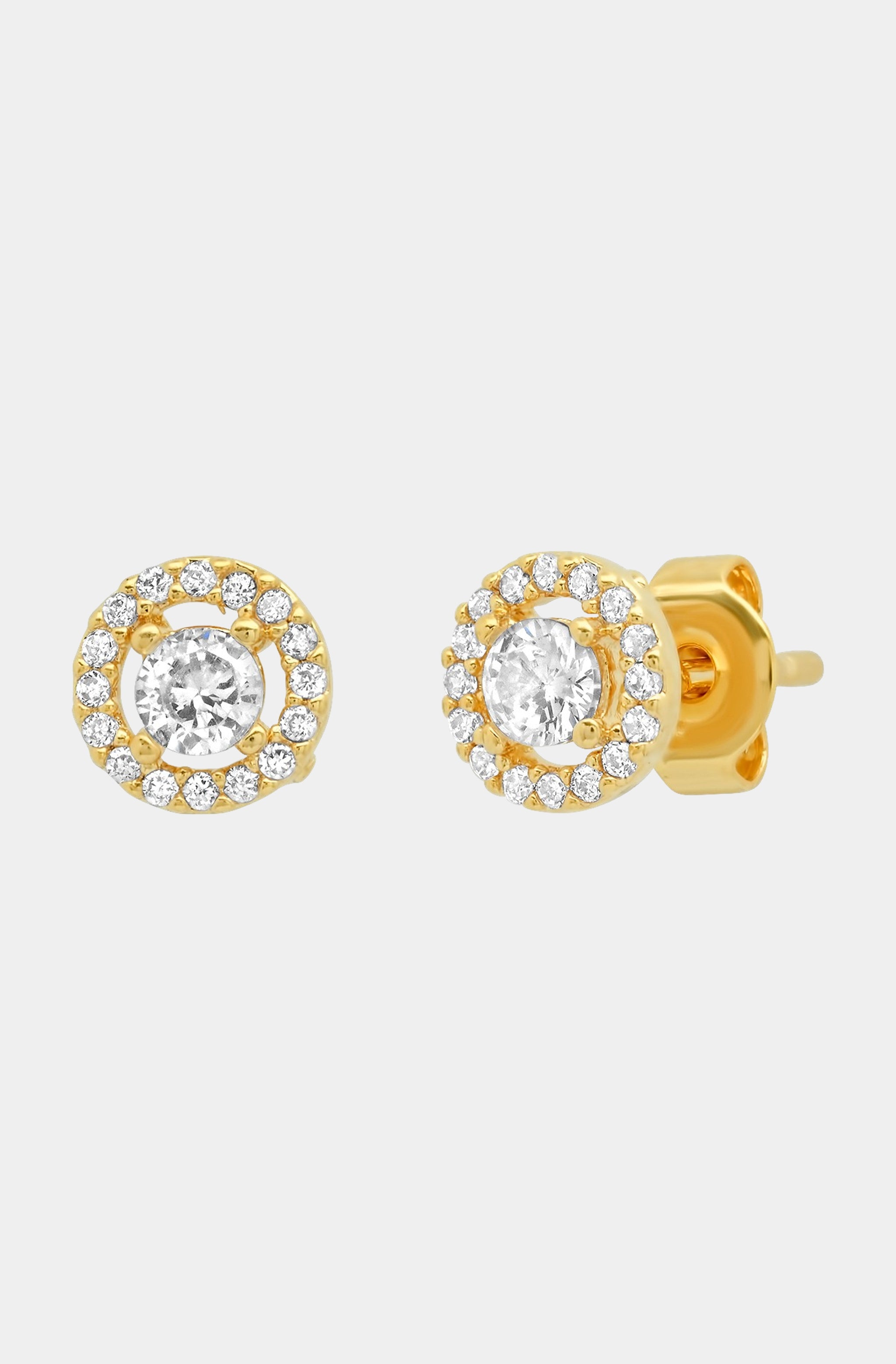 Cz Studs with Pave Halo