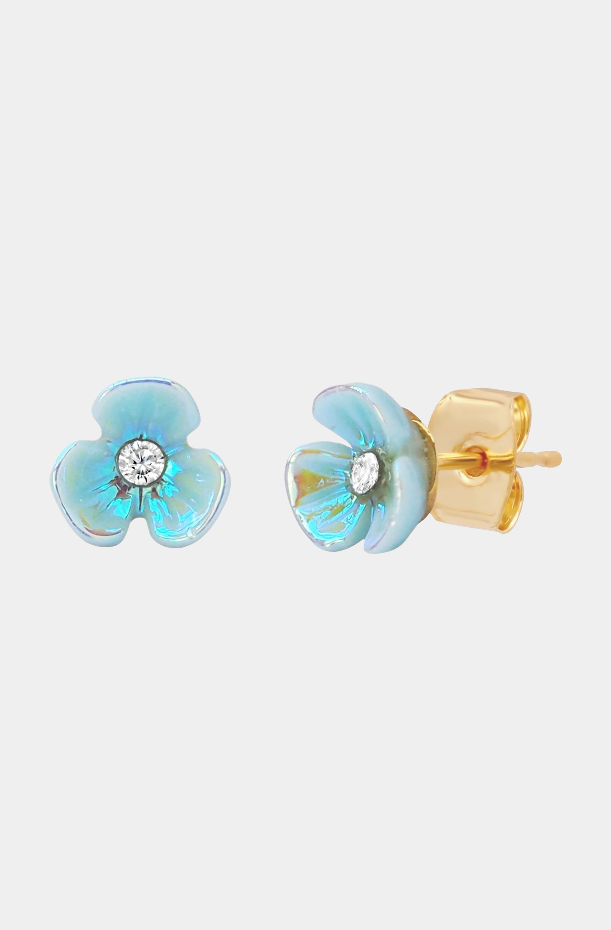 Tiny Iridescent Flower Studs