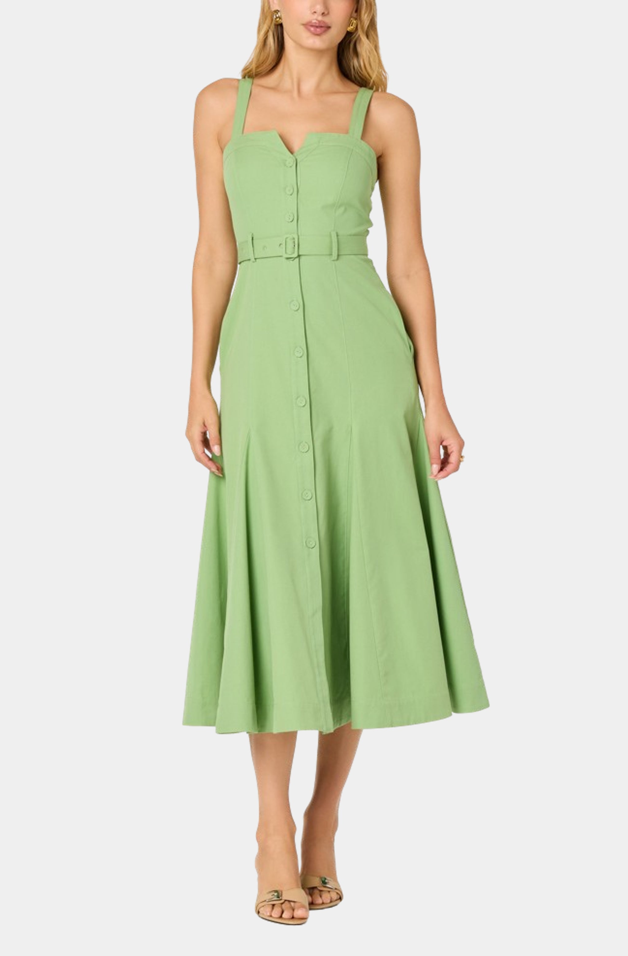 slim fit dress slacks Toucan Tree Green Dress – Hemline Woodway main image 0