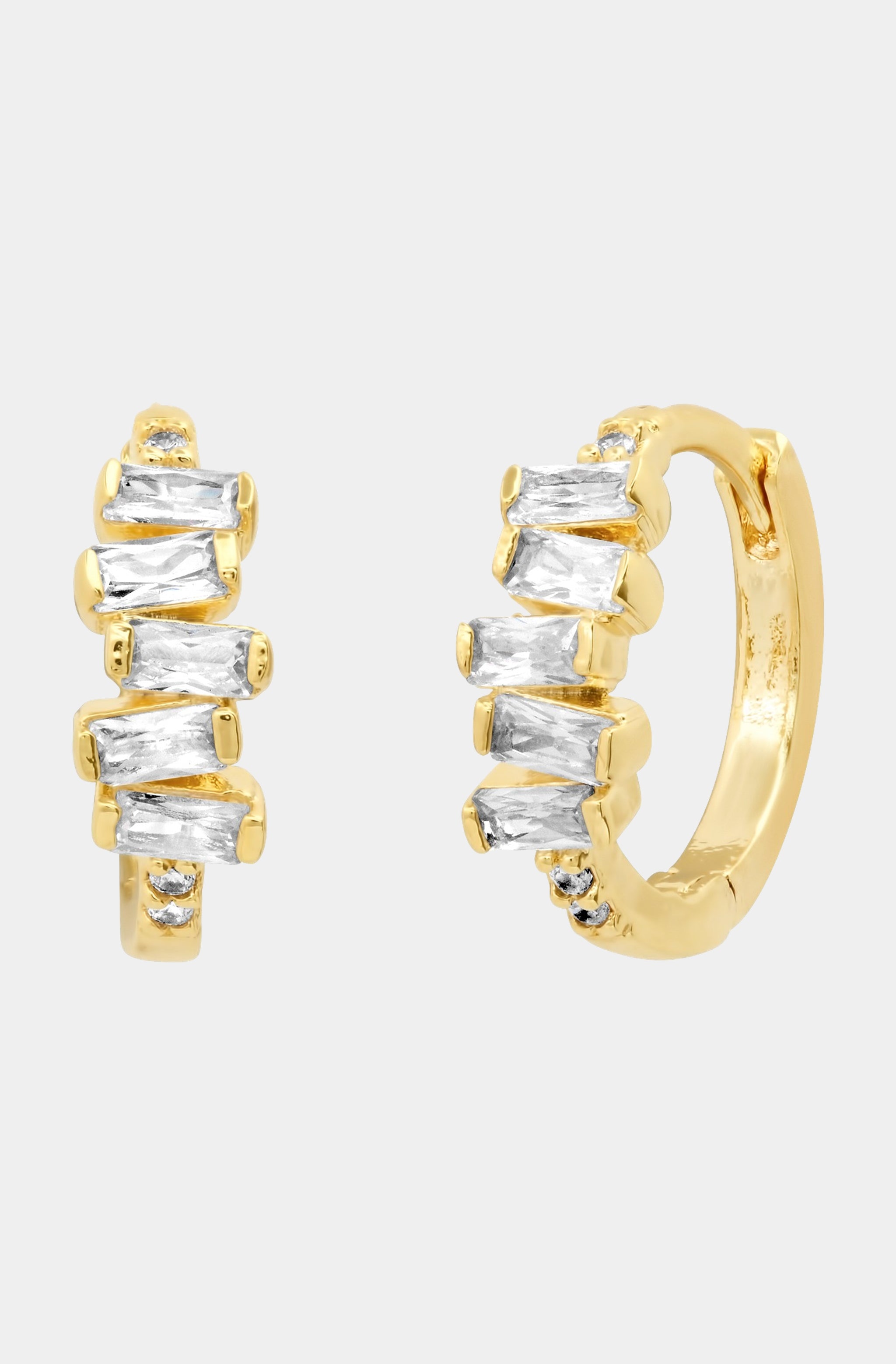 Huggie with Bezel Set Pear Charm