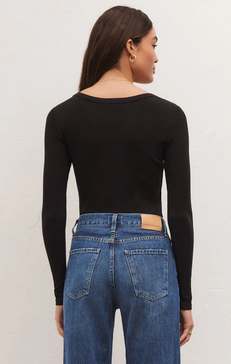 Lilah Long Sleeve Rib Bodysuit