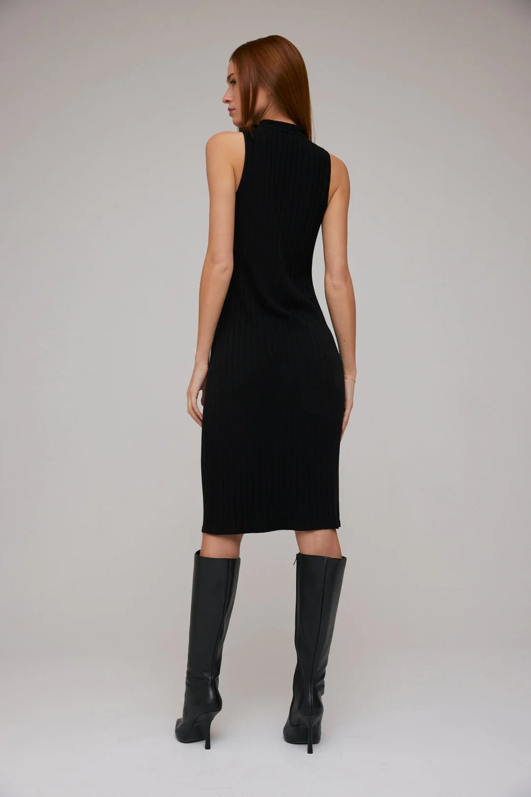 Turtleneck Sleeveless Midi Dress