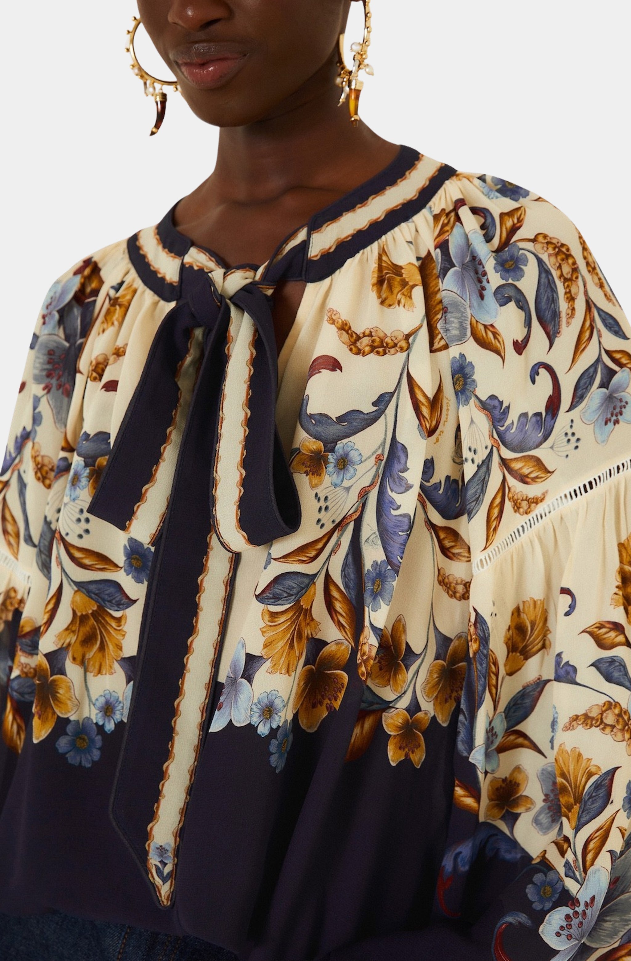 Golden Nature Navy Blue Blouse