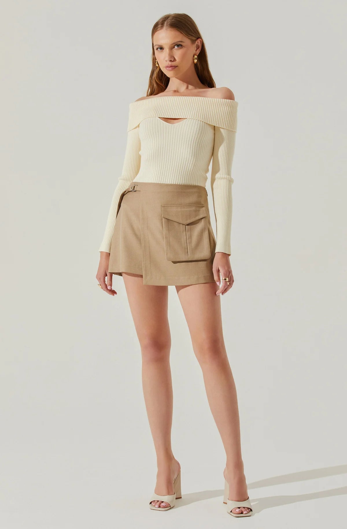 Brylee Foldover Cargo Mini Skirt