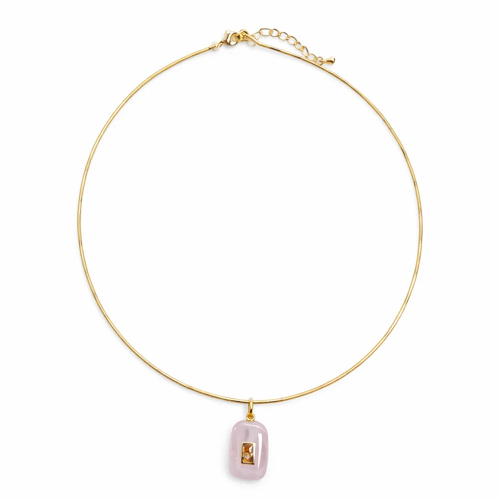 Pink Quartz Charm Necklace