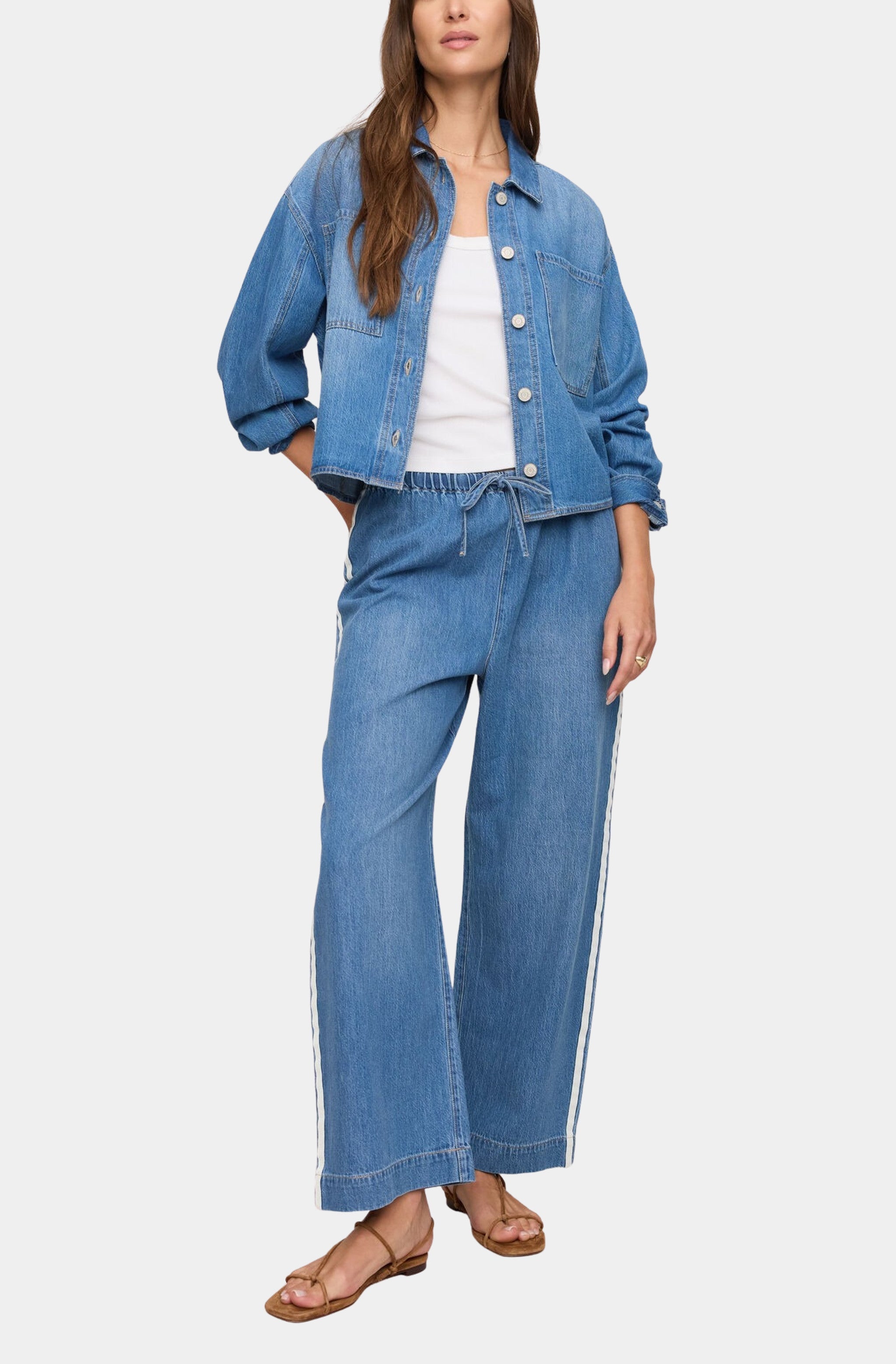 The Sidelines Denim Track Pant – Hemline The Woodlands