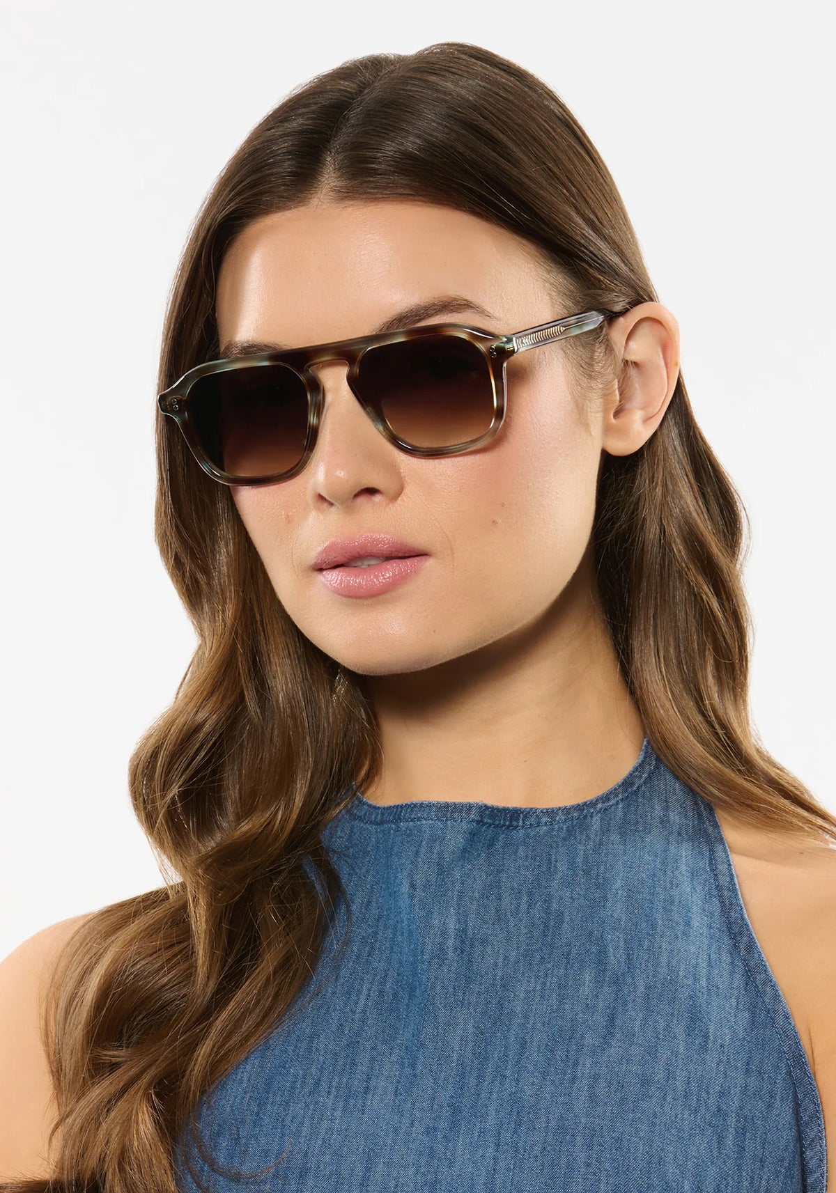 Zander Aquamarine Tort Sunglass