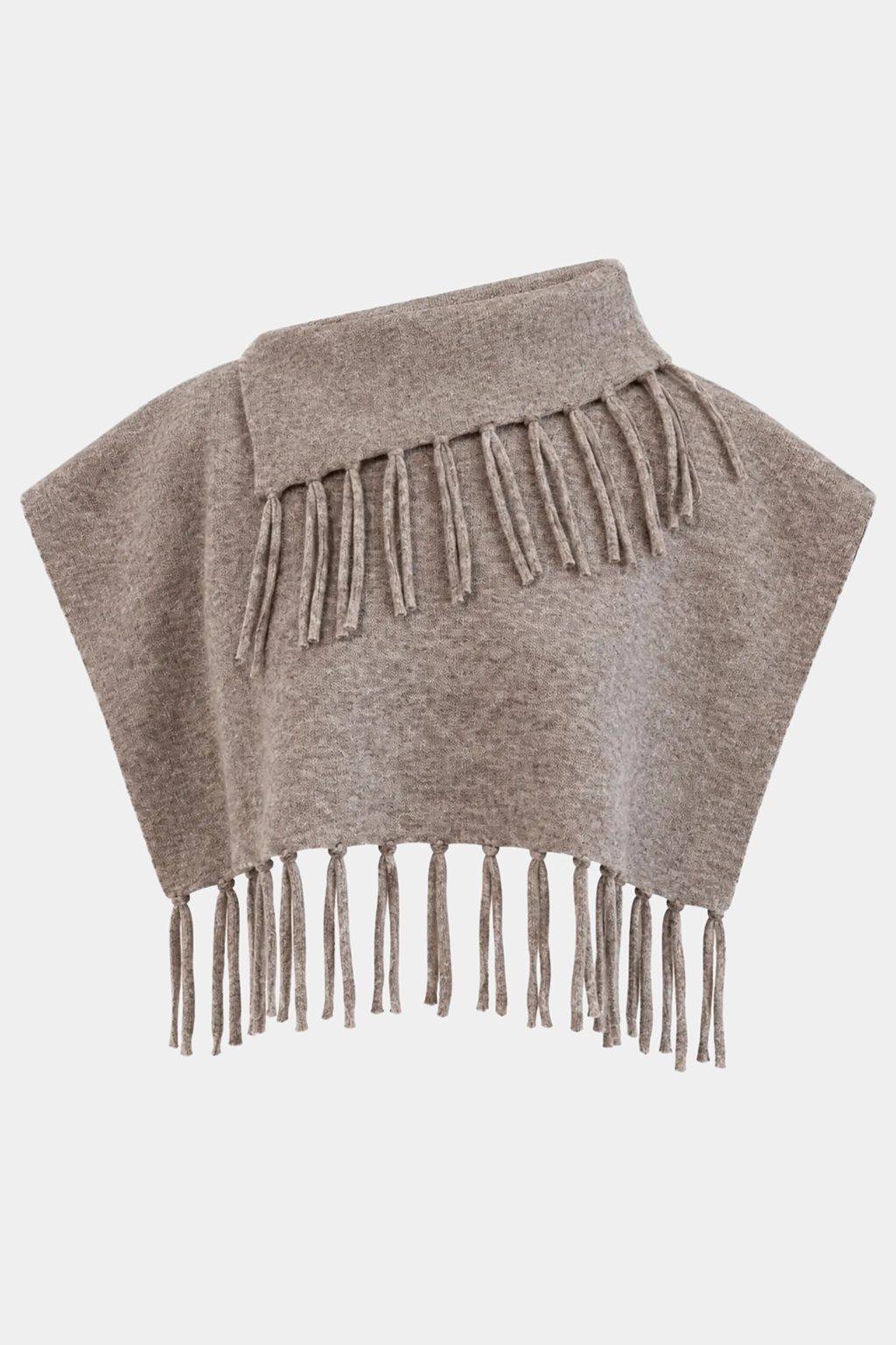 Anna Cate Fringe Wrap Mushroom product-only front
