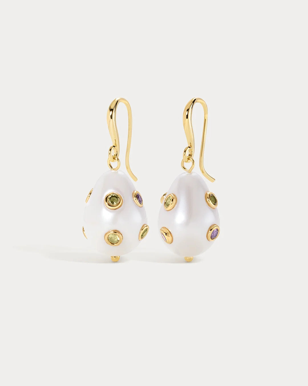 The Dotted Theodora Pearl Hook Earrings