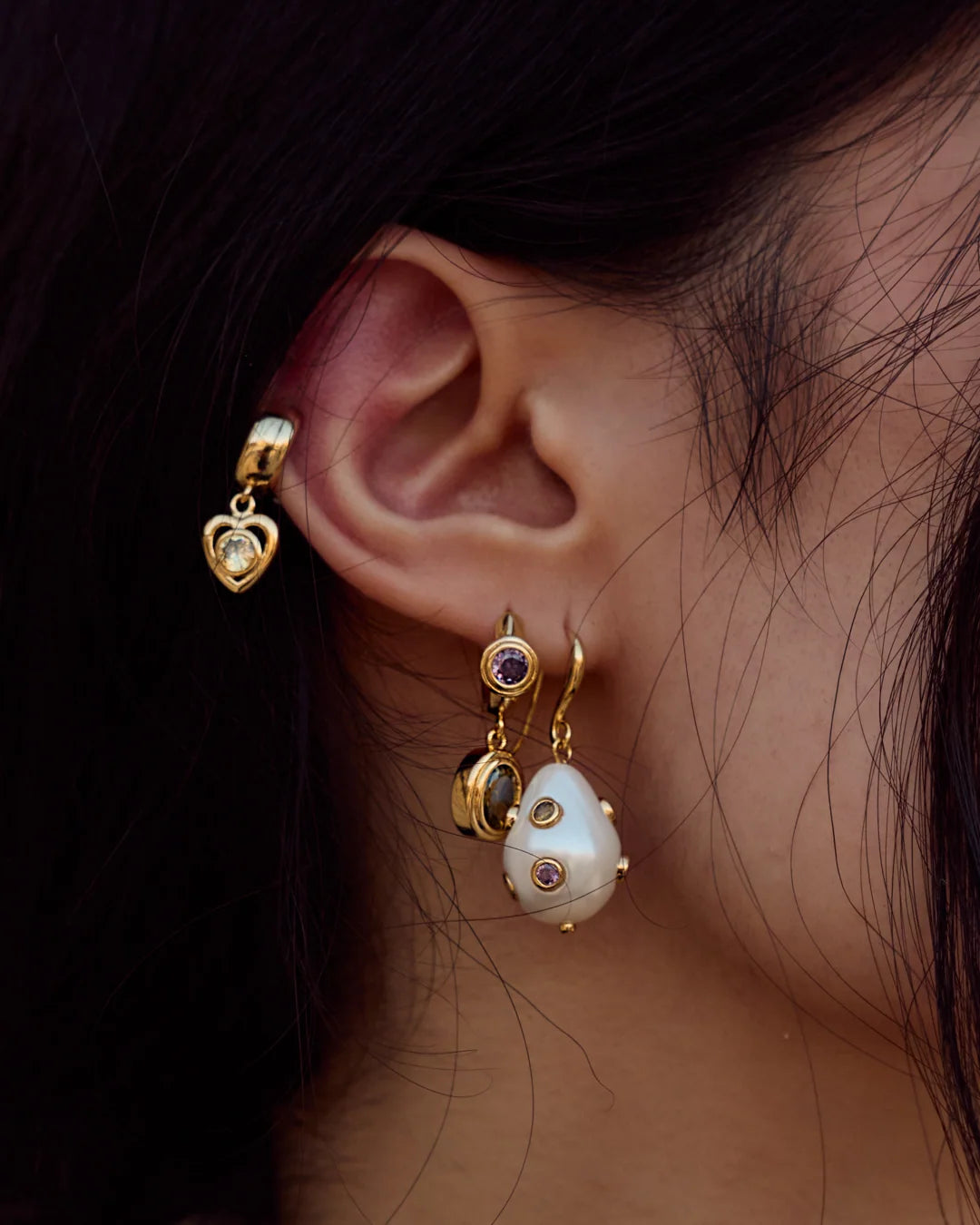 The Dotted Theodora Pearl Hook Earrings
