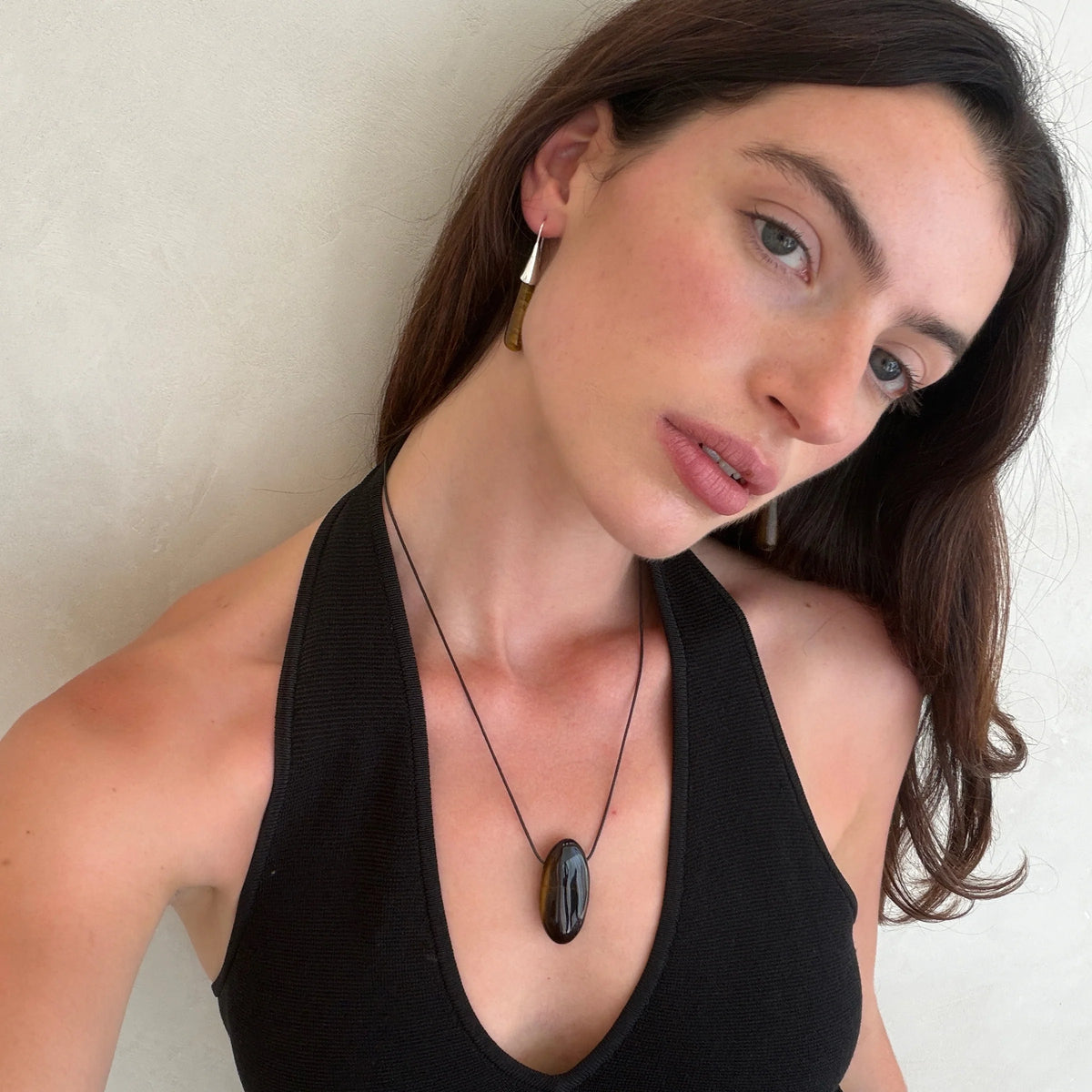 Wren Choker Tiger Eye/Black Necklace